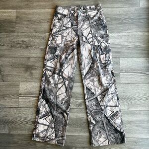 Bamboo Jeans Juniors Pink & Brown Camo Cargo Jeans Pants Stretch Pockets Size 5